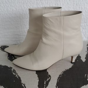 dolce vita cream leather kitten heel ankle boots